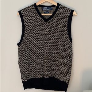 Polo by Ralph Lauren Black and Cream Sweater Vest